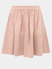 VILA Růžová sukně v semišové úpravě VILA Choose XL