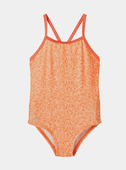 Name it Oranžové holčičí vzorované jednodílné plavky name it Felisia