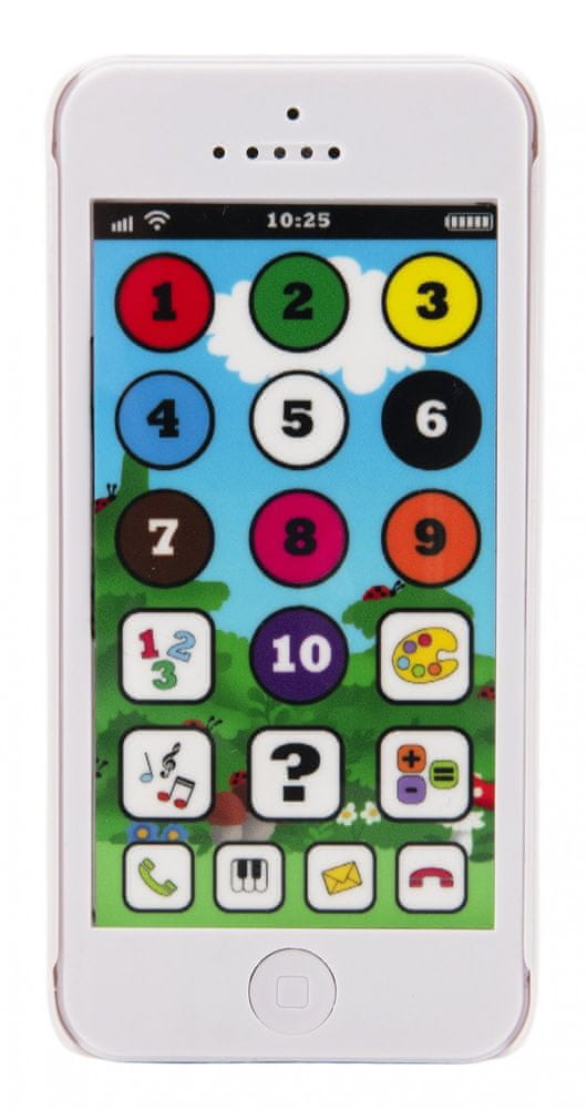 Levně Teddies Naučný mobilní telefon s krytem Moudrá sova plast na baterie se zvukem