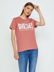 Diesel Růžové dámské tričko Diesel Sily-Ecologo S
