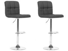 Beliani Sada 2 černých čalouněných barových židlí MARION