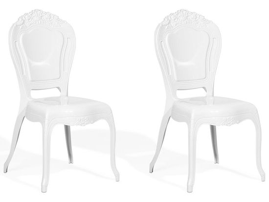 Beliani Bílá plastová židle VERMONT