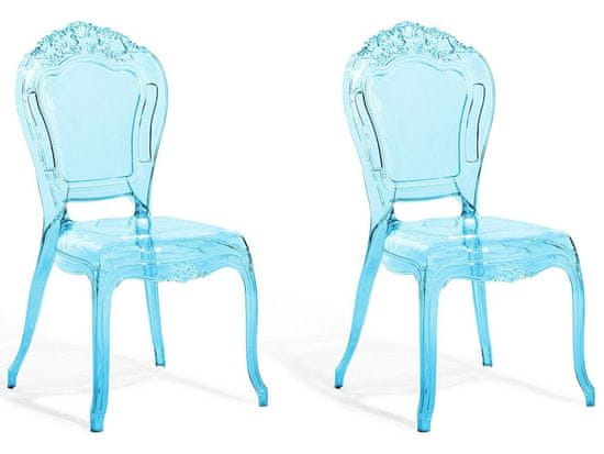 Beliani Modrá průhledná plastová židle VERMONT
