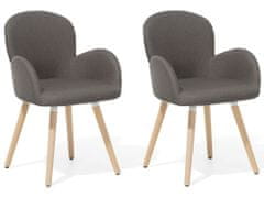 Beliani Dvě čalouněné židle v hnědé barvě BROOKVILLE