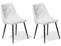 Beliani Sada 2 jídelních židlí z umělé kůže bílé VALERIE