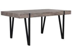 Beliani Jídelní stůl 150 x 90 cm, tmavé dřevo s černou ADENA