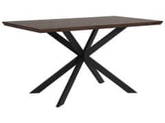 Beliani Jídelní stůl 140 x 80 cm, tmavé dřevo s černým SPECTRA