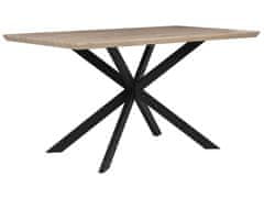 Beliani Jídelní stůl 140 x 80 cm, světlé dřevo s černým SPECTRA