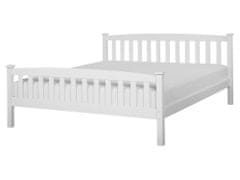 Beliani Dřevěná postel 160 x 200 cm bílá GIVERNY
