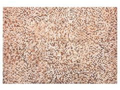 Beliani Hnědý kožený patchworkový koberec 140 x 200 cm TORUL