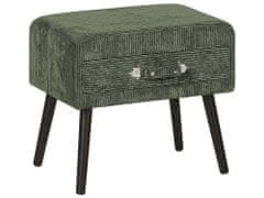 Beliani Zelený manšestrový noční stolek EUROSTAR