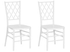 Beliani Sada 2 jídelních židlí, bílá CLARION