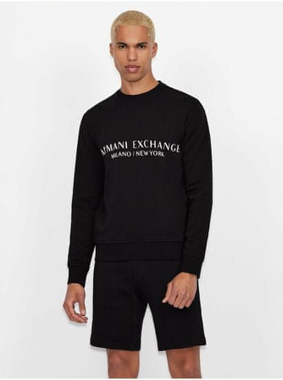 Armani Exchange Černá pánská mikina s nápisem Armani Exchange