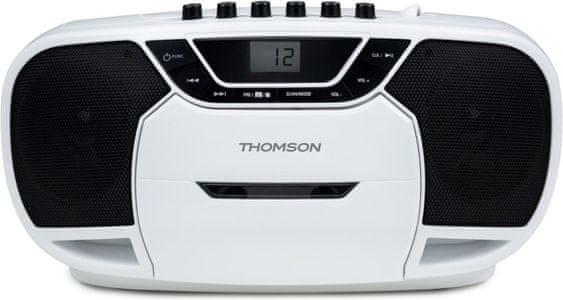 přenosný radiomagnetofon Thomson na kazety rekordér i cd disky displej aux in vstup vestavěné repráky