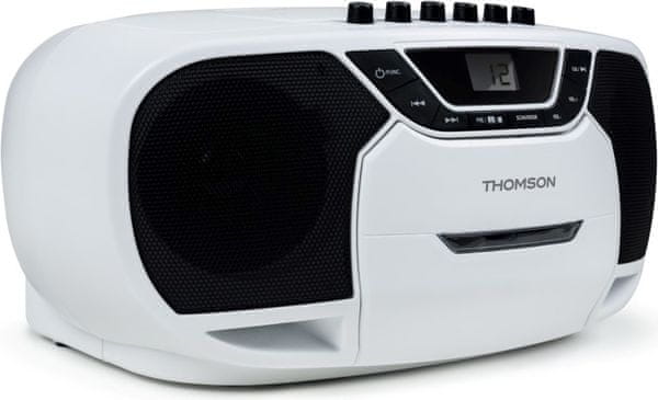 přenosný radiomagnetofon Thomson na kazety rekordér i cd disky displej aux in vstup vestavěné repráky