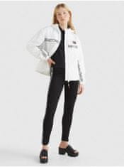 Tommy Jeans Bílá dámská vzorovaná lehká bunda s kapucí Tommy Jeans Chicago S