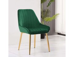 KONDELA Jídelní židle, smaragdová / gold chrom-zlatý, PERLIA