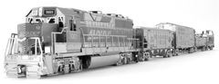 Metal Earth 3D puzzle Nákladní lokomotiva se 4 vagony (deluxe set)