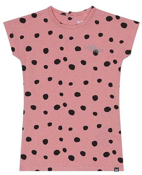 KokoNoko dívčí šaty s puntíky z bio bavlny XKB0903 růžová 134/140