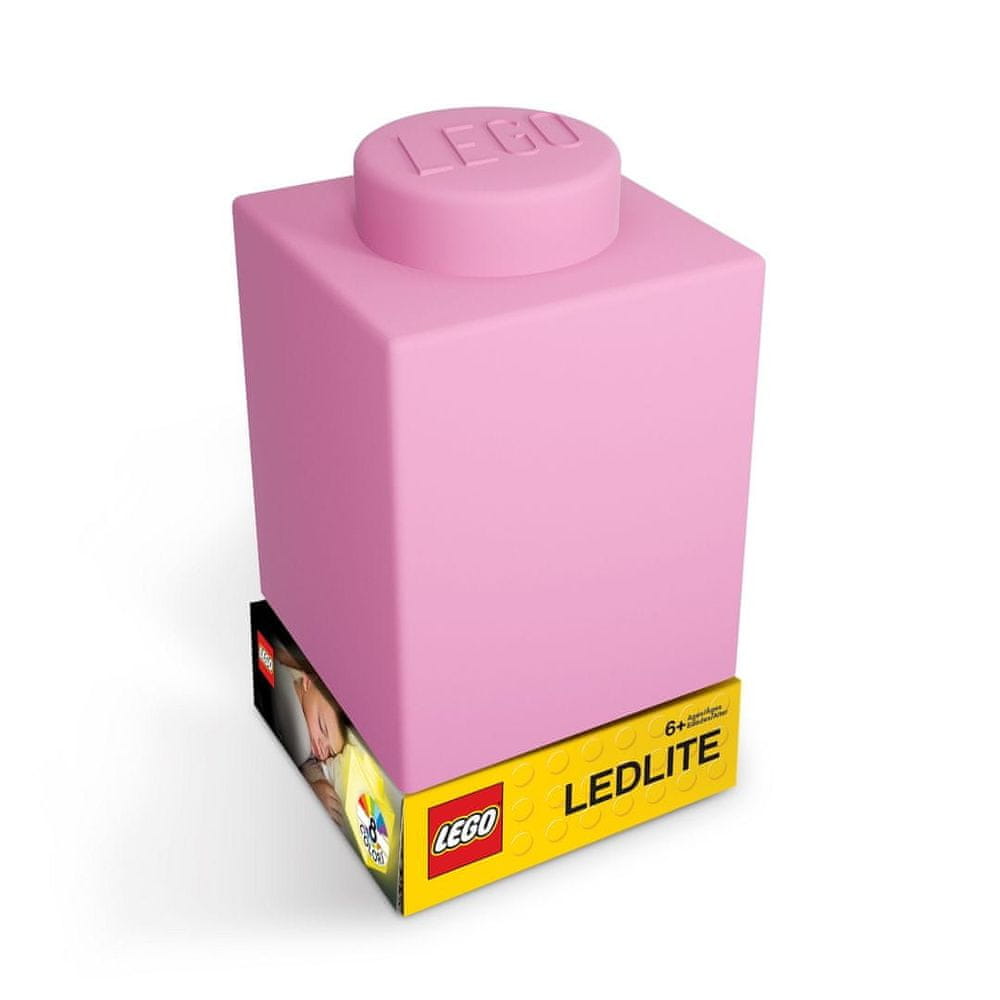 Levně LEGO LED Lite Classic Silikonová kostka noční světlo - růžová