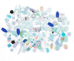 Kraftika Mix tyrkysově modrých miniatur - dekorací ve tvaru