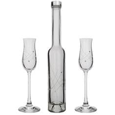Semido Sada dvou sklenic na destiláty a lahve s krystaly Preciosa - Celebration