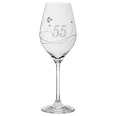 Semido Sklenice na víno 360 ml s krystaly Swarovski - jubileum 55