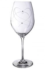 Semido Srdce - sada 2 ks sklenic na víno s krystaly Preciosa 470 ml
