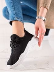 BESTELLE Luxusní tenisky dámské černé bez podpatku + Ponožky Gatta Calzino Strech, černé, 36