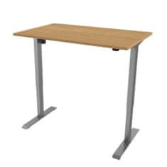Delso Elektrický výškově nastavitelný stůl ADJUSTER 120x80cm, šedá podnož, dub