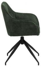 Design Scandinavia Jídelní židle s područkami Brenda, textil, olivová