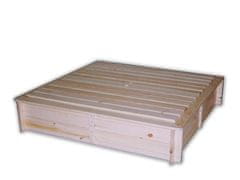 Kareš spol. s r.o. Dřevěné pískoviště s poklopem, 1150 x 1400 x 210 mm Úprava povrchová L 40, K 97