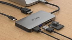 USB-C Hub 6v1, HDMI, PD, čtečka karet
