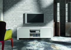 Amoletto Import Moderní TV skříňka bílá rýhovaná