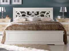 Amoletto Import Masivní stylová dvoulůžková postel s perforovaným čelem