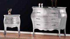 Amoletto Import Luxusní noční stolek Swarovski, s aplikací stříbrné fólie
