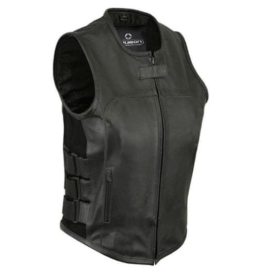 Cruison Vesta LADY SWAT - dámská černá kožená vesta s přezkami vel. S