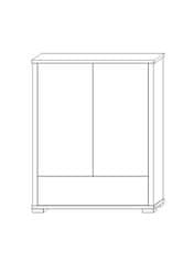 Pyka Dvoudveřová šatní skříň Kacper 2D - wenge / bílý vysoký lesk