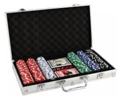 Teddies Poker sada 300ks + karty + kostky v hliníkovém kufříku v krabici 40x24x8cm