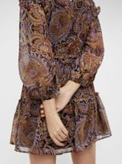 Fialovo-hnědé vzorované šaty s volány .OBJECT Marcin XL
