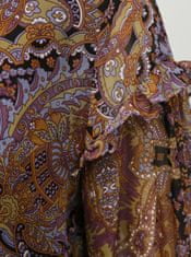 Fialovo-hnědé vzorované šaty s volány .OBJECT Marcin XL