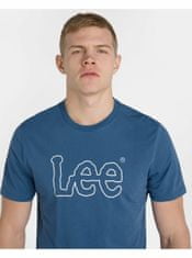 Lee Modré pánské tričko Lee Wobbly Logo S