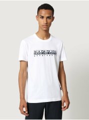 Napapijri Bílé pánské tričko s nápisem NAPAPIJRI Serber print SS M