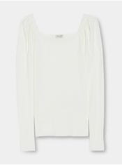Liu Jo Bílé dámské tričko s nařasenými rukávy Liu Jo L