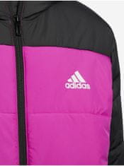 Adidas Černo-růžová holčičí prošívaná bunda adidas Performance 128