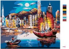 ZUTY Malování podle čísel - PŘÍSTAV V HONG KONGU 40x50 cm vypnuté plátno na rám