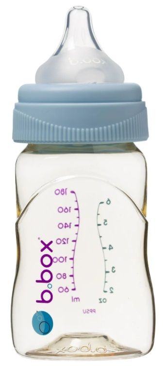 Levně b.box Antikoliková kojenecká láhev 180 ml - modrá