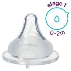b.box Náhradní savička pro kojeneckou láhev 2ks 0-2M, nízký průtok
