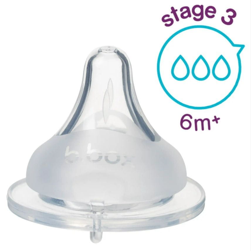 Levně b.box Náhradní savička pro kojeneckou láhev 2 ks 6M+, silný průtok