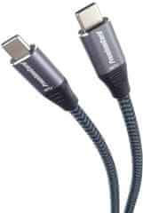 PremiumCord Kabel USB 3.2 Gen 1 USB-C male - USB-C male, bavlněný oplet, 0,5m, ku31ct05